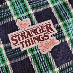 Justice X Stranger Things Plaid Skirt Patchwork Girls Size XL Women's Small Blue